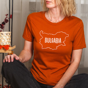 Camiseta Bulgaria Mapa de país Mensajes de texto Búlgaro Es
