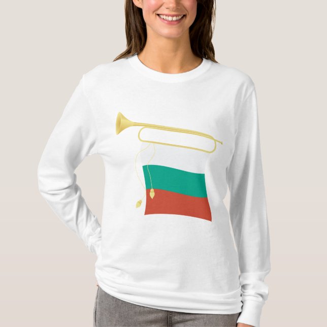 Camiseta Bulgarian Flag and Bugle (Anverso)