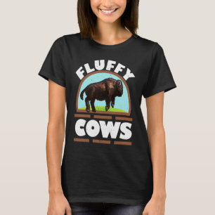 Camiseta Bull Bison Búfalo de animales salvajes Fluffy Cows