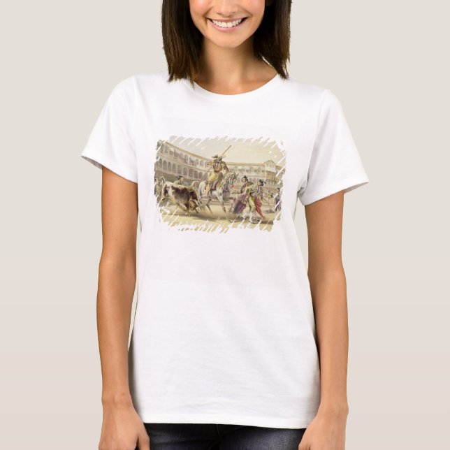 Camiseta Bull Charging a Picador, 1865 (color litho) (Anverso)