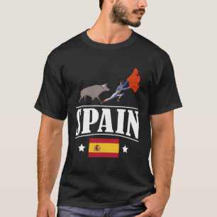 Camiseta Bull de bandera de España luchando contra el españ
