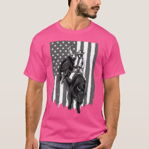 Camiseta Bull De Bandera Estadounidense Montando Vaquero 4