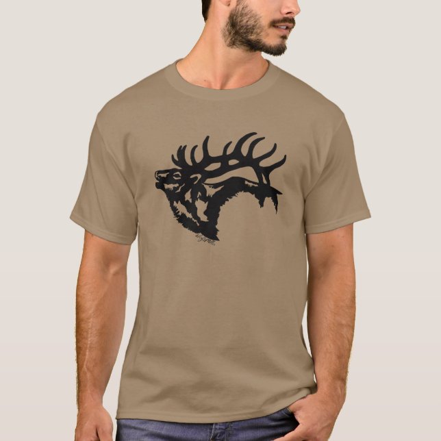 Camiseta Bull Elk Black Silhouette (Anverso)