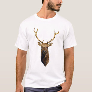 Camiseta Bull Elk Head animales naturaleza arte de la vida