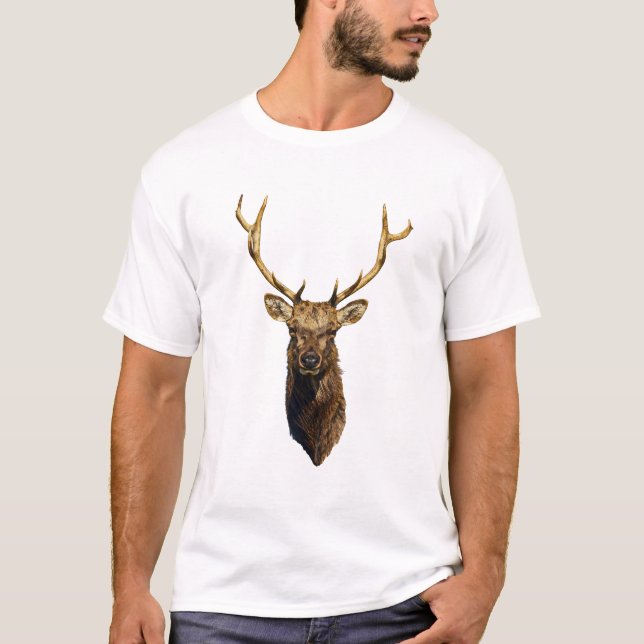 Camiseta Bull Elk Head animales naturaleza arte de la vida  (Anverso)
