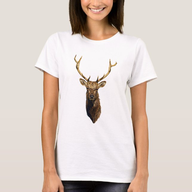 Camiseta Bull Elk Head animales naturaleza arte de la vida  (Anverso)