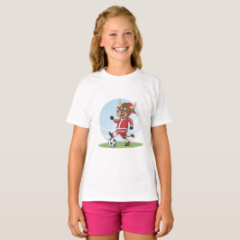 Camiseta Bull in Christmas costume and soccer ball