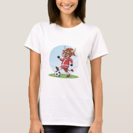 Camiseta Bull in Christmas costume and soccer ball