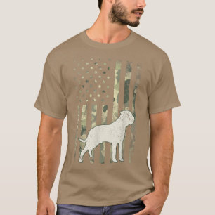 Camiseta Bull Mastiff Dog Dad Mom Camoue USA Flag