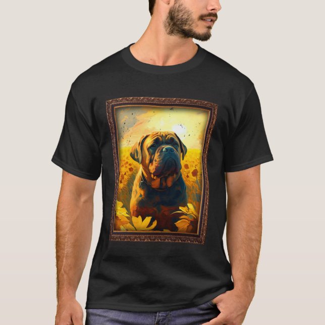 Camiseta Bull Mastiff Painting Sunflower Flower Mom Women F (Anverso)