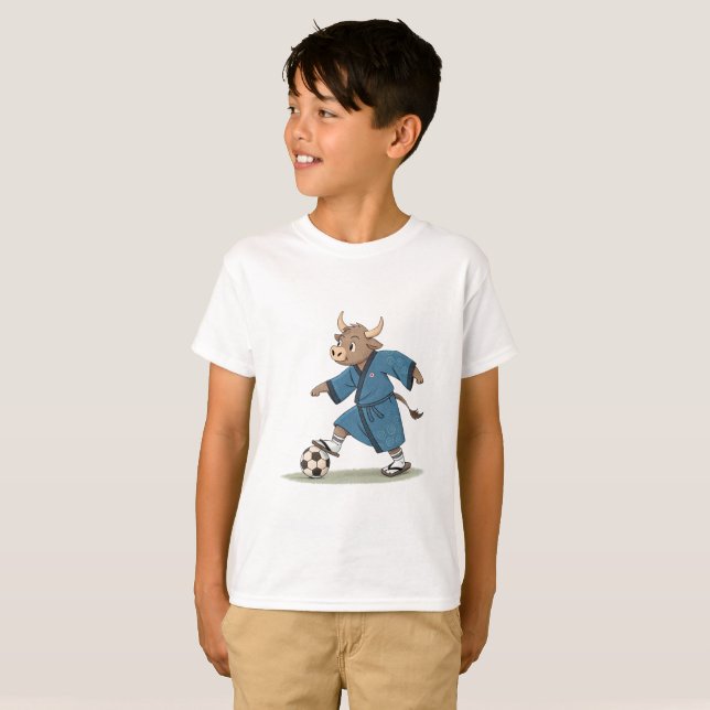 Camiseta Bull playing soccer in karate kimono (Anverso completo)