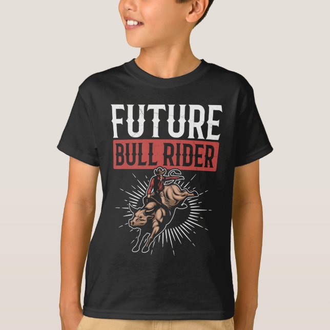 Camiseta Bull Rider Cowboy Boys Hombres Oeste (Anverso)