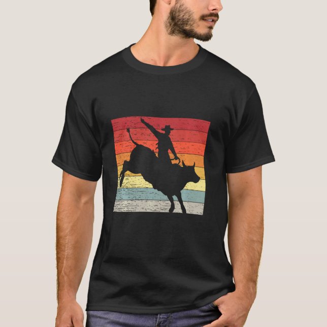 Camiseta Bull Rider Retro Vintage Western Country Ro (Anverso)