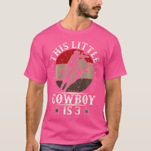 Camiseta Bull Riding 3.ᵉʳ Cumpleaños Niño De 3 Años Cowboy