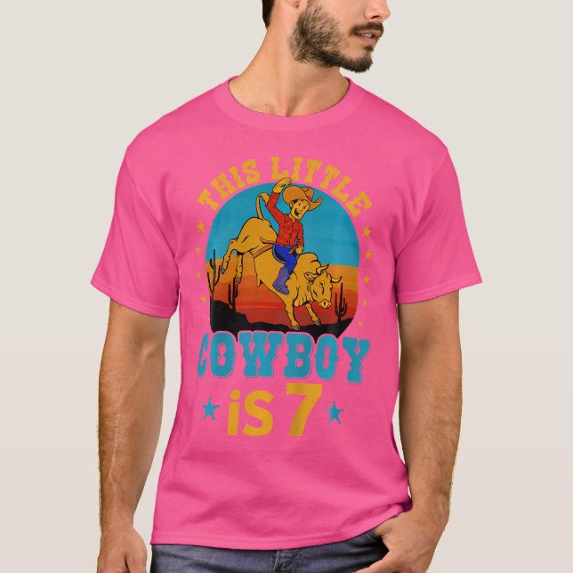 Camiseta Bull Riding 7Nacimiento Niño De 7 Años De Edad Occ (Anverso)