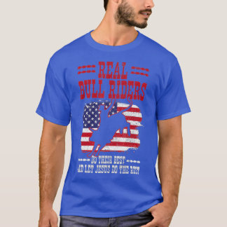 Camiseta Bull Riding American Flag Rodeo Patriotic Christia