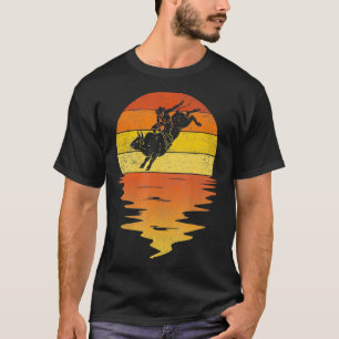 Camiseta Bull Riding retro atardecer vintage Cowboy Western