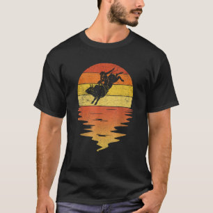Camiseta Bull Riding retro atardecer vintage Cowboy Western