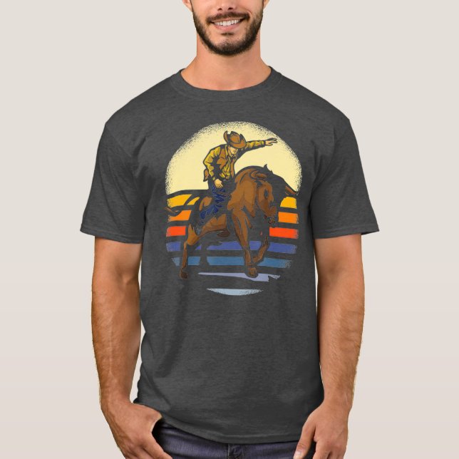 Camiseta Bull Riding Rodeo Rider Vino Occidental (Anverso)