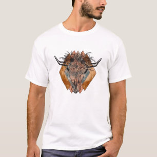 Camiseta Bull Skull Cow Skull Piel de vaca Occidental South