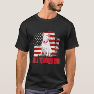 Camiseta Bull Terrier Dad American Flag 4 De Julio Perro