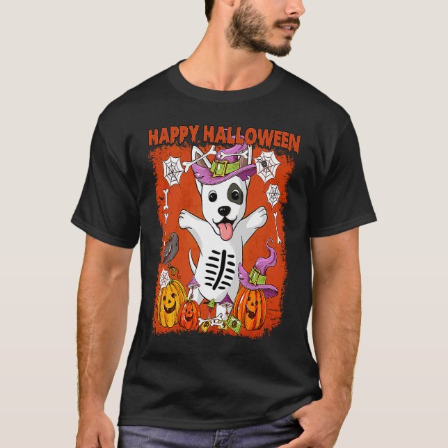 Camiseta Bull Terrier Dog Happy Halloween (Anverso)