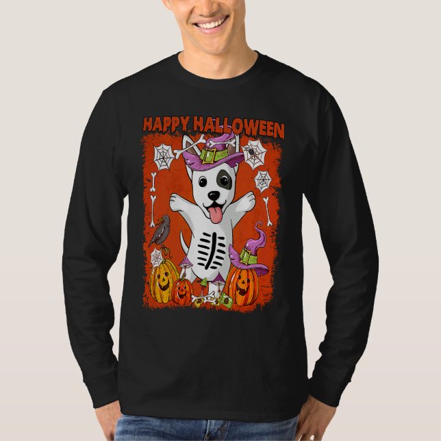 Camiseta Bull Terrier Dog Happy Halloween (Anverso)
