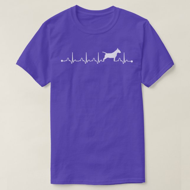Camiseta Bull Terrier Dog Heartbeat EKG Funny Dog Mom T-Shi (Diseño del anverso)