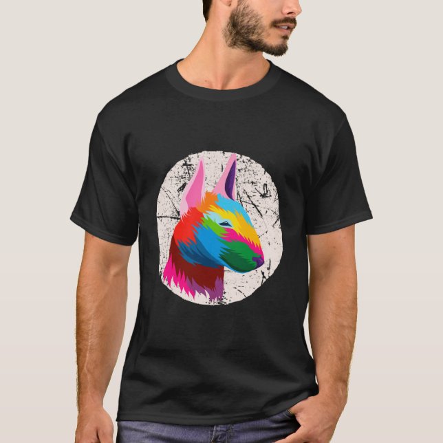 Camiseta Bull Terrier Funny Multicolor Animal (Anverso)