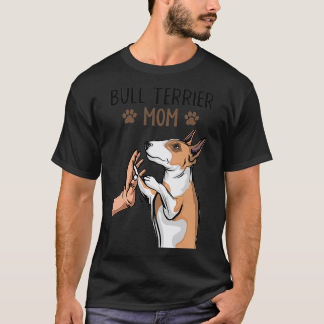 Camiseta Bull Terrier Mom Dog Lover Pullover  (Anverso)
