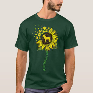 Camiseta Bull Terrier Mom Sunflower Paw Floral Dog Owner Ma