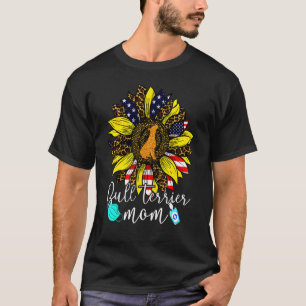 Camiseta Bull Terrier Mom Us Flag Sunflower 40%