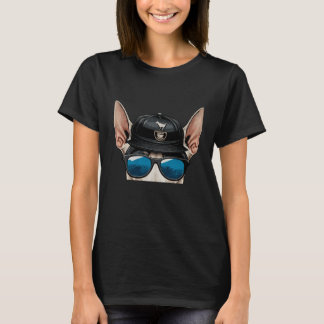 Camiseta Bull Terrier Police Dog Wearing Sunglasses