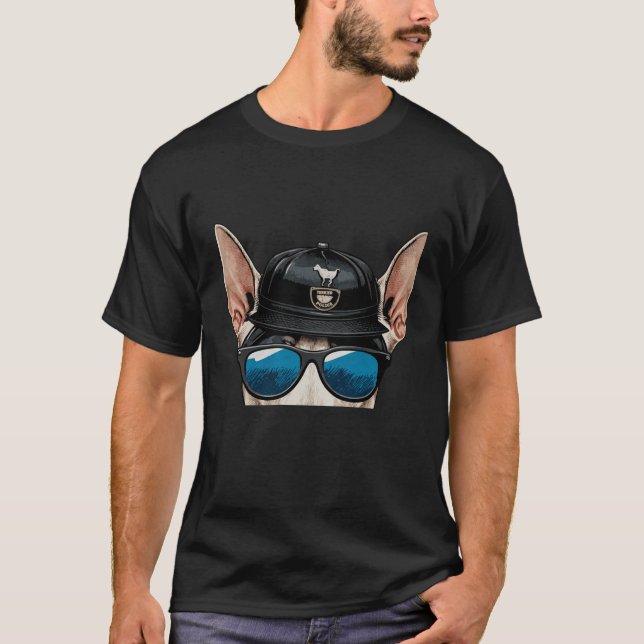 Camiseta Bull Terrier Police Dog Wearing Sunglasses (Anverso)