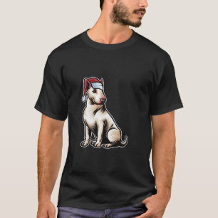 Camiseta Bull Terrier Santa Claus Gorra Merry Christmas Dog