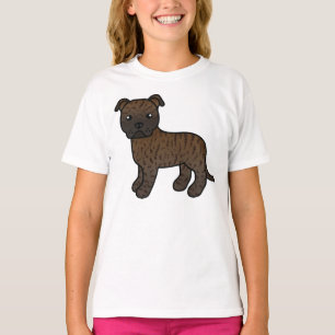 Camiseta Bull Terrier Staffordshire atigrado perro de dibuj