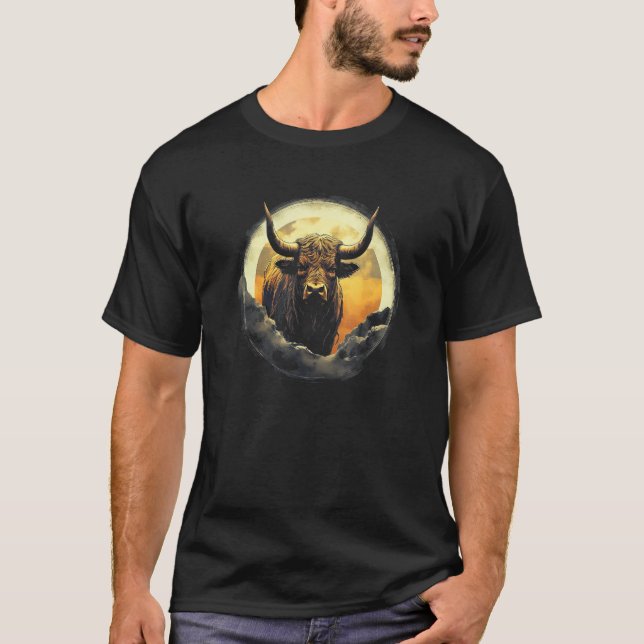 Camiseta Bull With Full Moon - Full Moon Bull (Anverso)