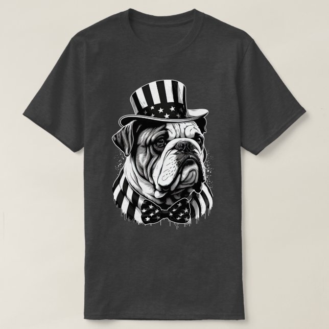 Camiseta Bulldog 4 de julio de 7 (Diseño del anverso)