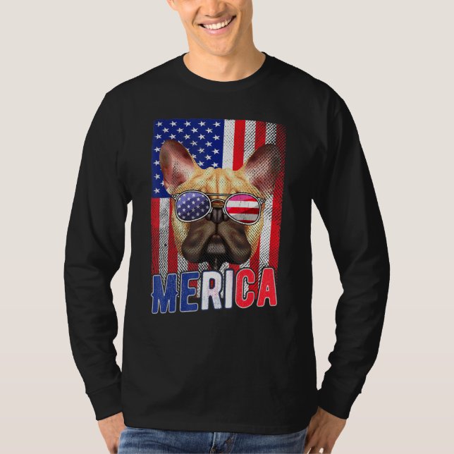 Camiseta Bulldog 4 De Julio Niños Gafas De Sol Uu Puppy (Anverso)