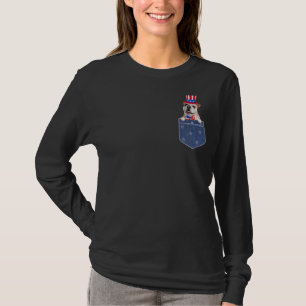 Camiseta Bulldog 4 De Julio Para Mujeres Perro Bandera Esta