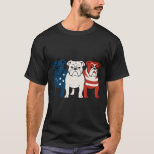 Camiseta Bulldog 4 de julio Perro Lover Hombres mujeres Ban