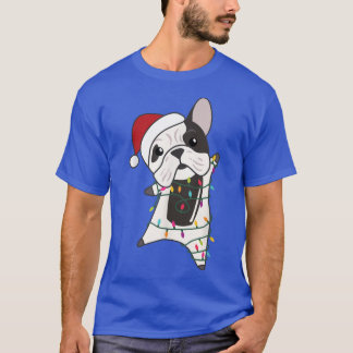 Camiseta Bulldog Alegres Navidades Lámparas de hadas Anim D