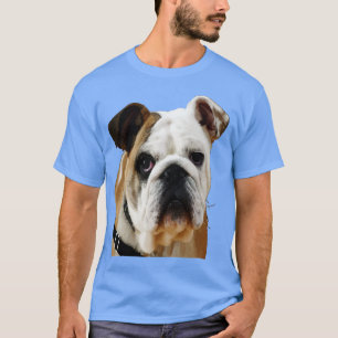 Camiseta Bulldog americano frente a un vector de ojos trist