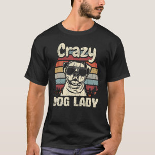 Camiseta Bulldog americano loco perro dama de la vieja madr