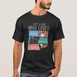 Camiseta Bulldog Anime Francés Y Perro Ramen