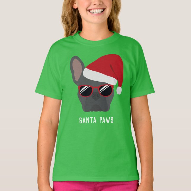 Camiseta Bulldog azul francés navidades (Anverso)