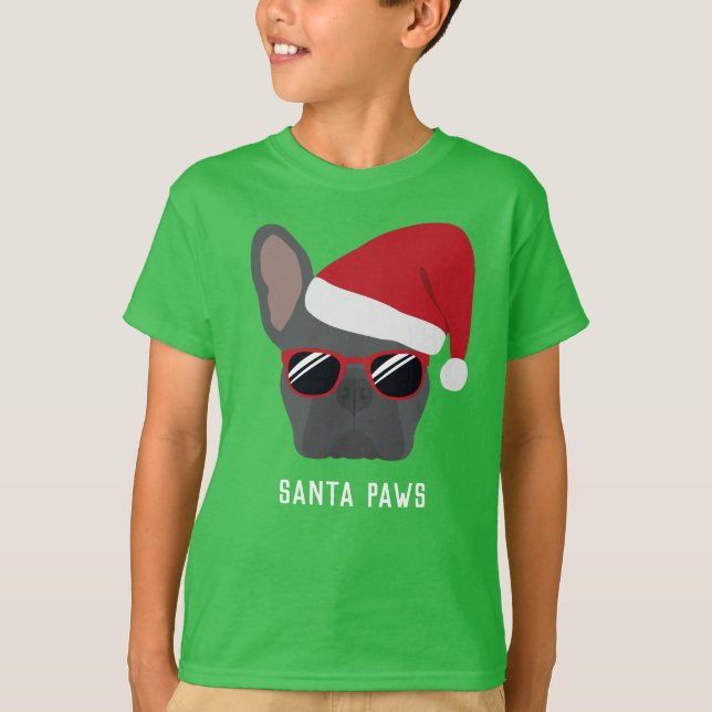 Camiseta Bulldog azul francés navidades (Anverso)