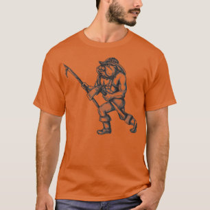 Camiseta Bulldog Bombero de Pike Pole Fire Ax Tattoo