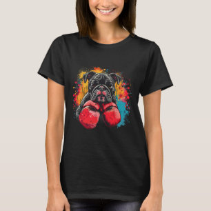 Camiseta Bulldog Boxeador Con Guantes De Boxeo Kickboxing D