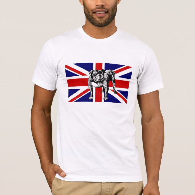 Camiseta Bulldog BRITÁNICO de la bandera de Union Jack del (Anverso)